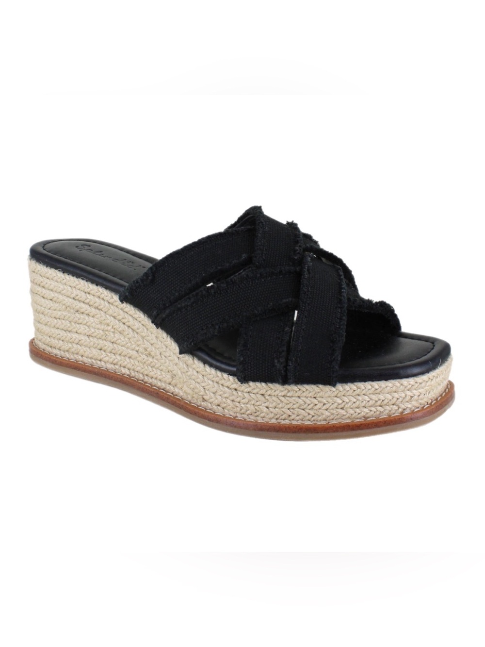 Splendid Danna Espadrille Wedge Sandal Black NEW Size 7.5